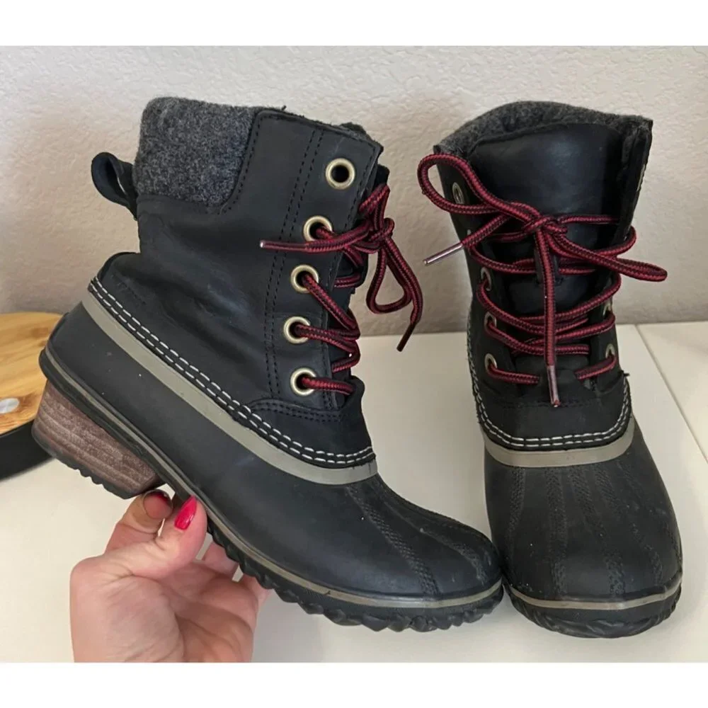 Sorel‎ | Slimpack II Lace Boot Black Women's Sz 6.5 NY2348-010